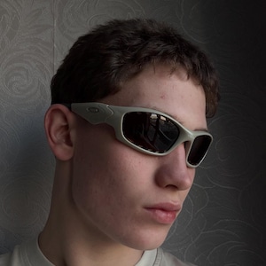 Oakley Satisfy Straight Jacket Sunglasess Matte Terrain Tan / Polarized Lenses - Running Y2K Vintage Glasess