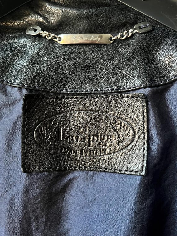 Real Python Leather Made in Italy Jacket Navy Blu… - image 16