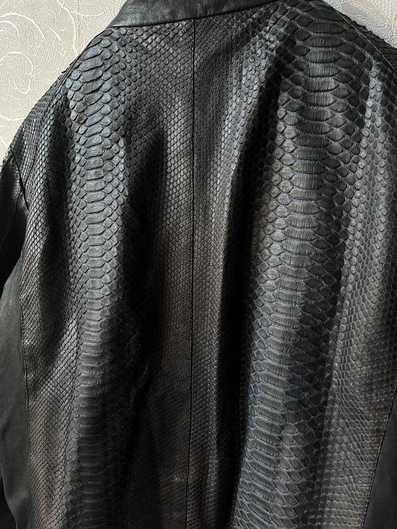 Real Python Leather Made in Italy Jacket Navy Blu… - image 8