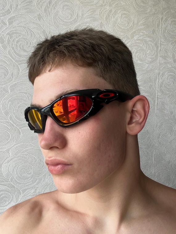 Vintage Oakley Plate Black/red Sunglasses: Ruby Polarized Lenses