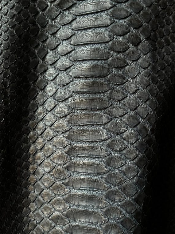 Real Python Leather Made in Italy Jacket Navy Blu… - image 9