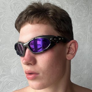 Vintage 90s Oakley Plate Purple/Grey  SunGlasses Outdoor Polarized Y2K GorpCore Rare Juliet Romeo Style Cyber