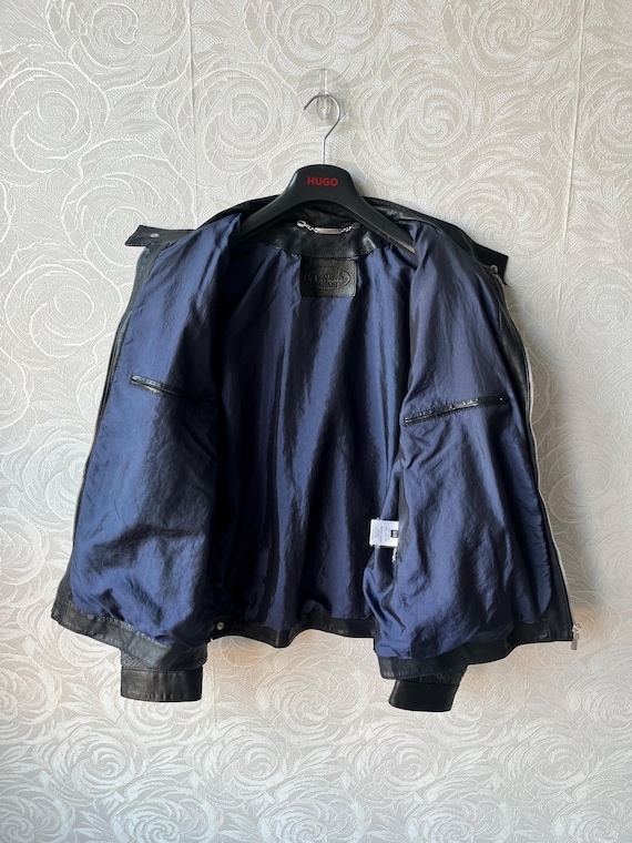 Real Python Leather Made in Italy Jacket Navy Blu… - image 13