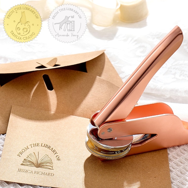 Personalized Book Embosser, Personalized Book Stamp, Logo Embosser, From The Library Of Book Embosser, Wedding Embosser, Book Lover Gift
