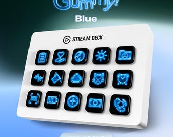Stream Deck Icons | Gummy! - Blue | Streaming Assets | Elgato | Twitch | Youtube | Productivity | OBS