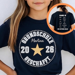 Abschluss T Shirt Grundschule 2026, Geschenk Grundschuler Personalisiert, Shirt Grundschulabschluss, Abschiedsgeschenk 4 Klasse TShirt