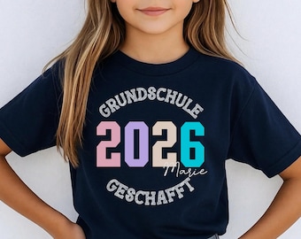 Shirt Grundschule Abschied Geschenk Grundschuler Personalisiert T-Shirt Grundschulabschluss Abschiedsgeschenk Grundschule TShirt