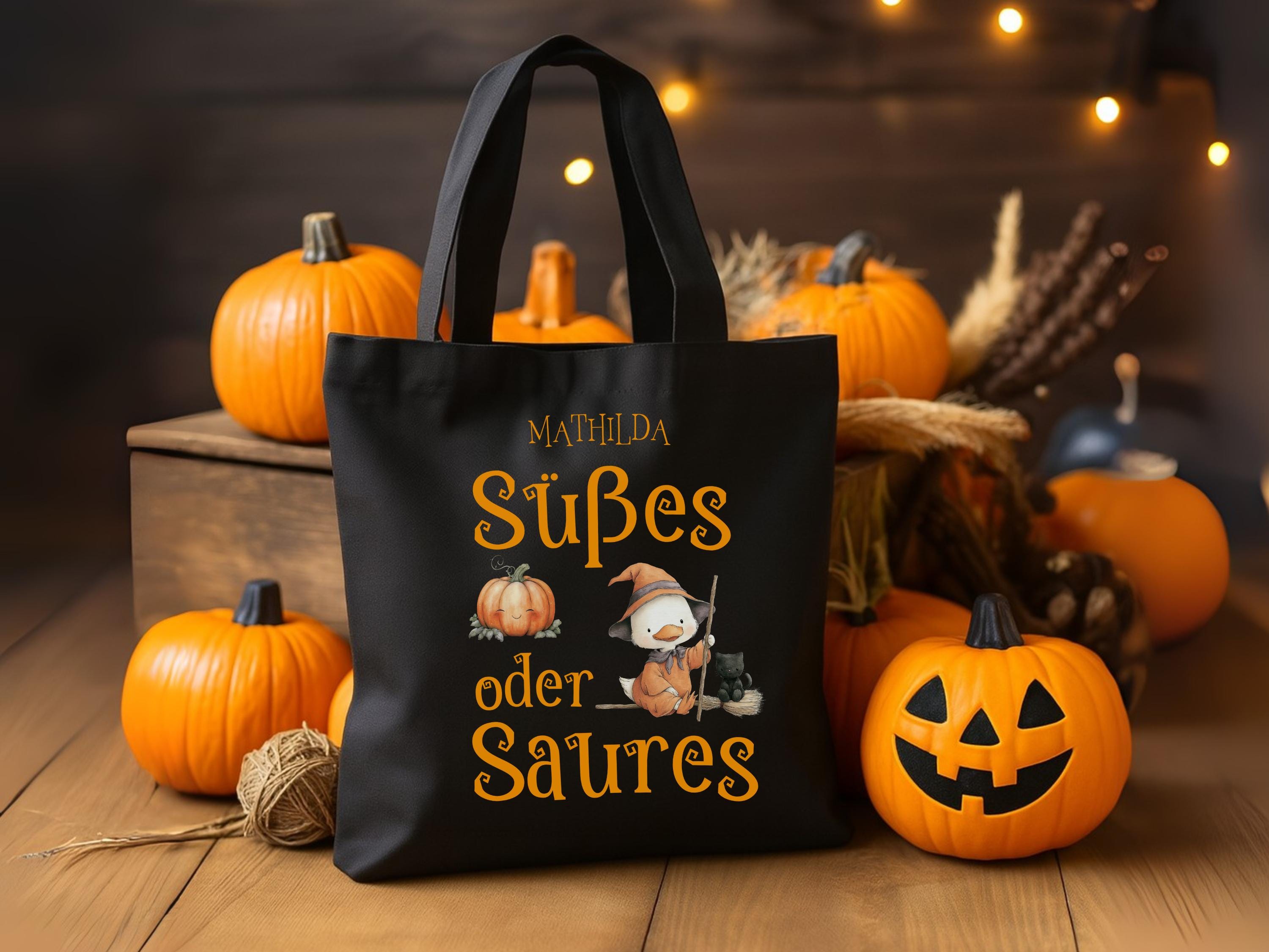 Kiuiom Halloween Süßigkeitstüten Set – 24 Stück Mit Aufklebern, 18x6x10 Cm, 8 Cartoon-Muster, Für Party