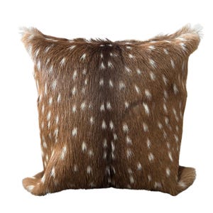 Axis Deer Skin Pillow Cover # 5 (size 18X18&quot;) - Real Chital Deer Hide Pillow Case