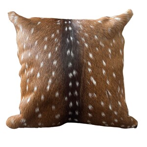 Axis Deer Skin Pillow Cover # 4 (size 18X18&quot;) - Real Chital Deer Hide Pillow Case