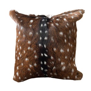Axis Deer Skin Pillow Cover # 3 (size 18X18&quot;) - Real Chital Deer Hide Pillow Case