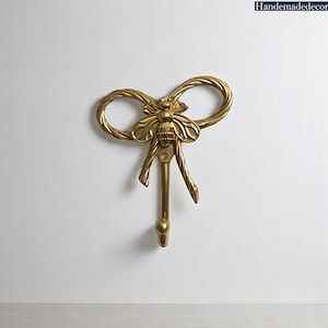 Brass Bee Hooks Bow Hook Brass Bathroom Coat Wall Hanger Animal Wall Hooks Unique Coat Hooks Key Hooks Towel Hook Decorative Hooks
