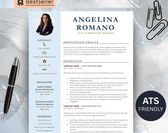 Professional Resume Template for Word & Pages: Modern CV Design, ATS Friendly Resume, (Instant Download)