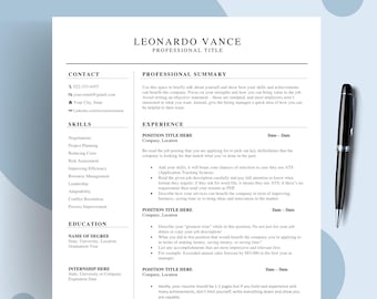 Professional CV Template, Executive Resume Template, Business Manager Resume Template, Corporate Resume Format for Google Docs, Word & Pages