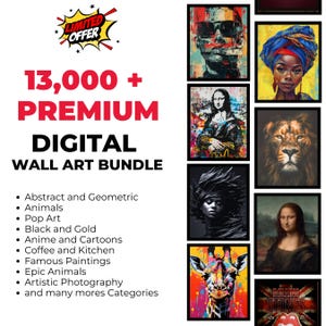 13,000+ Printable Wall Art Bundle PLR Commercial Use, Digital Art Bundle for Etsy Sellers, Resell Rights, Instant Download Prints