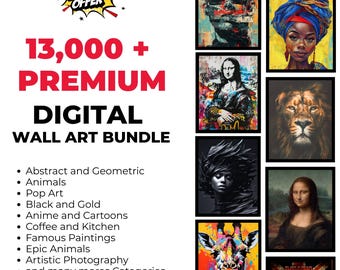 13,000+ Printable Wall Art Bundle PLR Commercial Use, Digital Art Bundle for Etsy Sellers, Resell Rights, Instant Download Prints