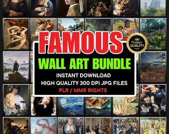 Lote de láminas vintage de artistas famosos, decoración estilo museo (descarga digital)