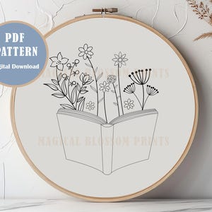 Teacher Gift Flowers Hand Embroidery Pattern, Botanical Embroidery PDF, Floral Nature Embroidery, Plant Embroidery Design, Embroidery kit