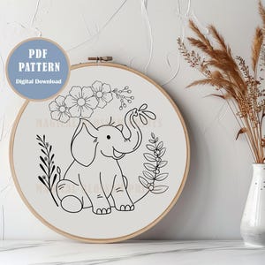 Animal & Floral Hand Embroidery Designs: Spring DIY Hoop Art (PDF Pattern)