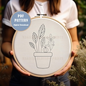 Plants Hand Embroidery Pattern, Botanical Embroidery PDF, Floral Nature Embroidery, Plant Embroidery Design, Pretty Floral Embroidery pdf
