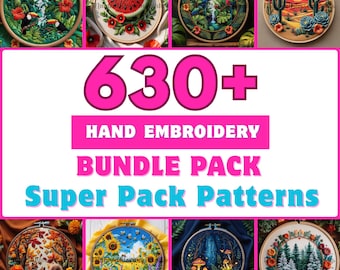 Hand Embroidery Patterns Whole Shop Bundle: Floral Designs (PDF Files) Lifetime Access, Hoop Art  Hand Embroidery PDF Pattern,