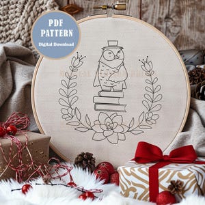 Teacher Gift Flowers Hand Embroidery Pattern, Botanical Embroidery PDF, Floral Nature Embroidery, Plant Embroidery Design, Embroidery kit