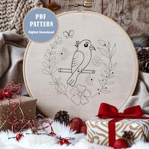 Parrott Flowers Hand Embroidery Pattern, Botanical Embroidery PDF, Floral Nature Embroidery, Plant Embroidery Design, Floral Embroidery PDF