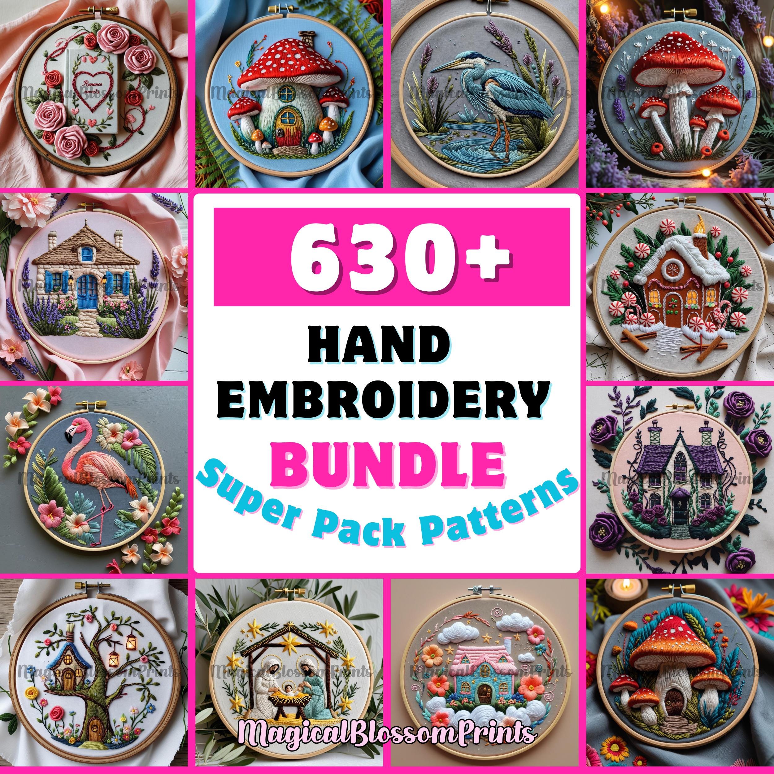 Hand Embroidery Patterns Whole Shop Bundle Floral Designs, Hand ...
