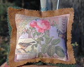 Pin Cushion - Birds and Butterflies Collage Pin Cushion - Pin Pillow - Custom Printed Fabric