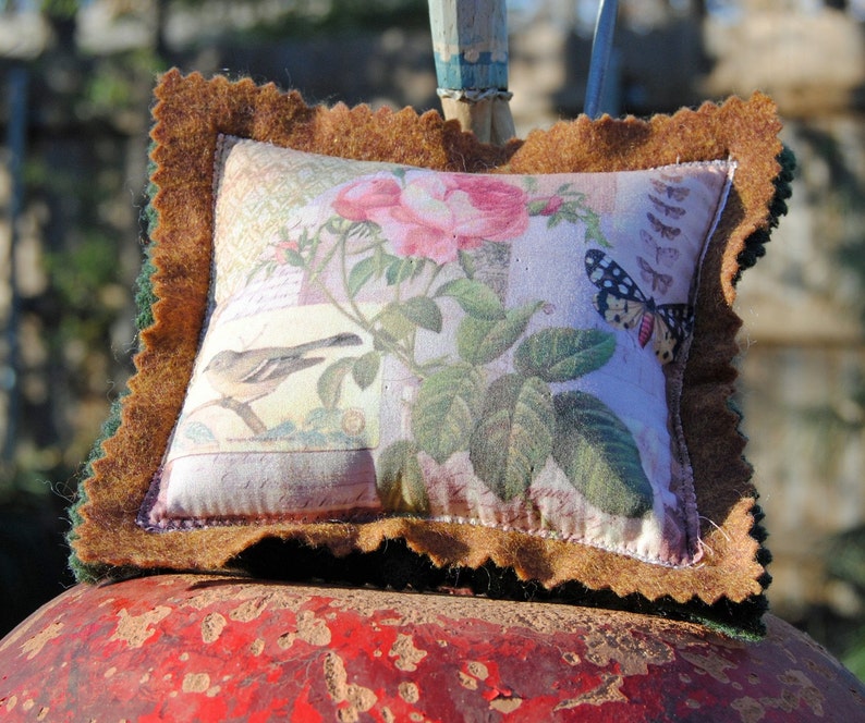 Pin Cushion Birds and Butterflies Collage Pin Cushion Pin Etsy