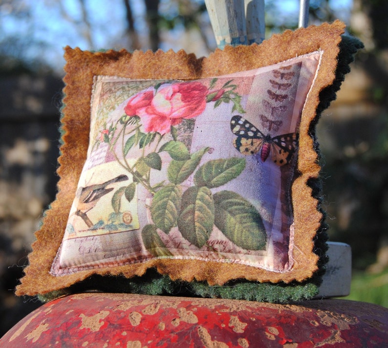 Pin Cushion Birds and Butterflies Collage Pin Cushion Pin Etsy