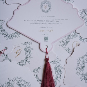 Éventails en papier de mariage personnalisés, Éventails de mariage imprimés, Éventails avec glands bordeaux, Parcours de mariage, Éventail de mariage personnalisé, Cadeaux de mariage