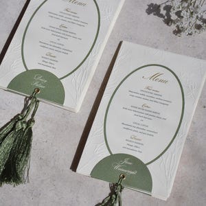 Cartes de menu de mariage épaisses en relief personnalisées avec porte-nom | Menu personnalisé | Papeterie de mariage | Cartes de remerciement