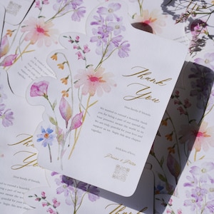 Cartes de remerciement florales, cartes de mariage, cartes de vœux personnalisées, cartes de mariage, faire-part, menus de mariage