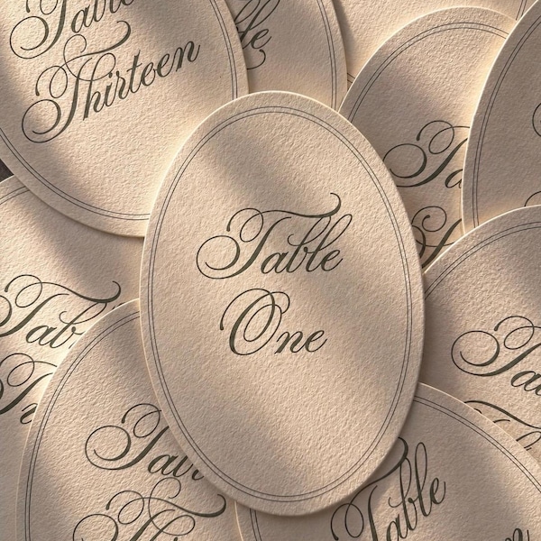 Oval Paper Table Numbers | Double-Sided | 300 gsm | 12x18cm 5x7inches