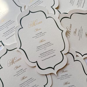 "Hochzeits-Menükarten mit dicker Struktur ""danke"" | Personalisierte Vorderseite & Rückseite | Briefpapier | Dankeskarten