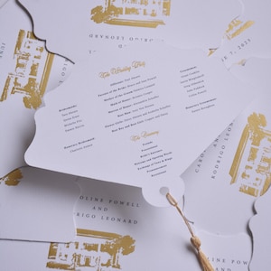 Programa de boda Abanicos de papel grueso, Abanicos de boda impresos, Abanicos con borlas, Recuerdos de boda, Itinerario de boda, Abanicos de mano, Totalmente personalizables