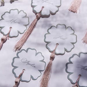 Bloemen bruiloft naamkaartjes | Gepersonaliseerde tag | Bruiloft briefpapier | Naamkaartjes.