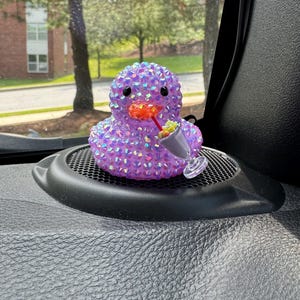 Bedazzled Rubber Duck with Milkshake: Unique Jeep Duck