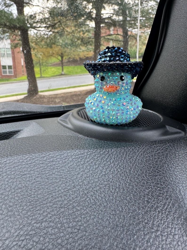 Bedazzled Rubber Duck with Cowboy Hat Blue