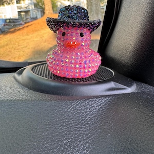 Bedazzled Rubber Duck with Cowboy Hat Pink