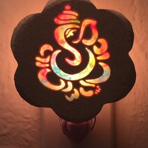 Colorful Dancing Ganesh Large 4 watt Night Light with On/Off Switch
