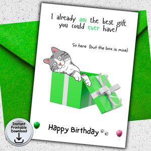 Carte d'anniversaire chat pour maman ou papa chat, carte de bébé fourrure, carte d'amant de chat, carte drôle de chat, argent ou porte-cartes cadeau, téléchargement numérique imprimable