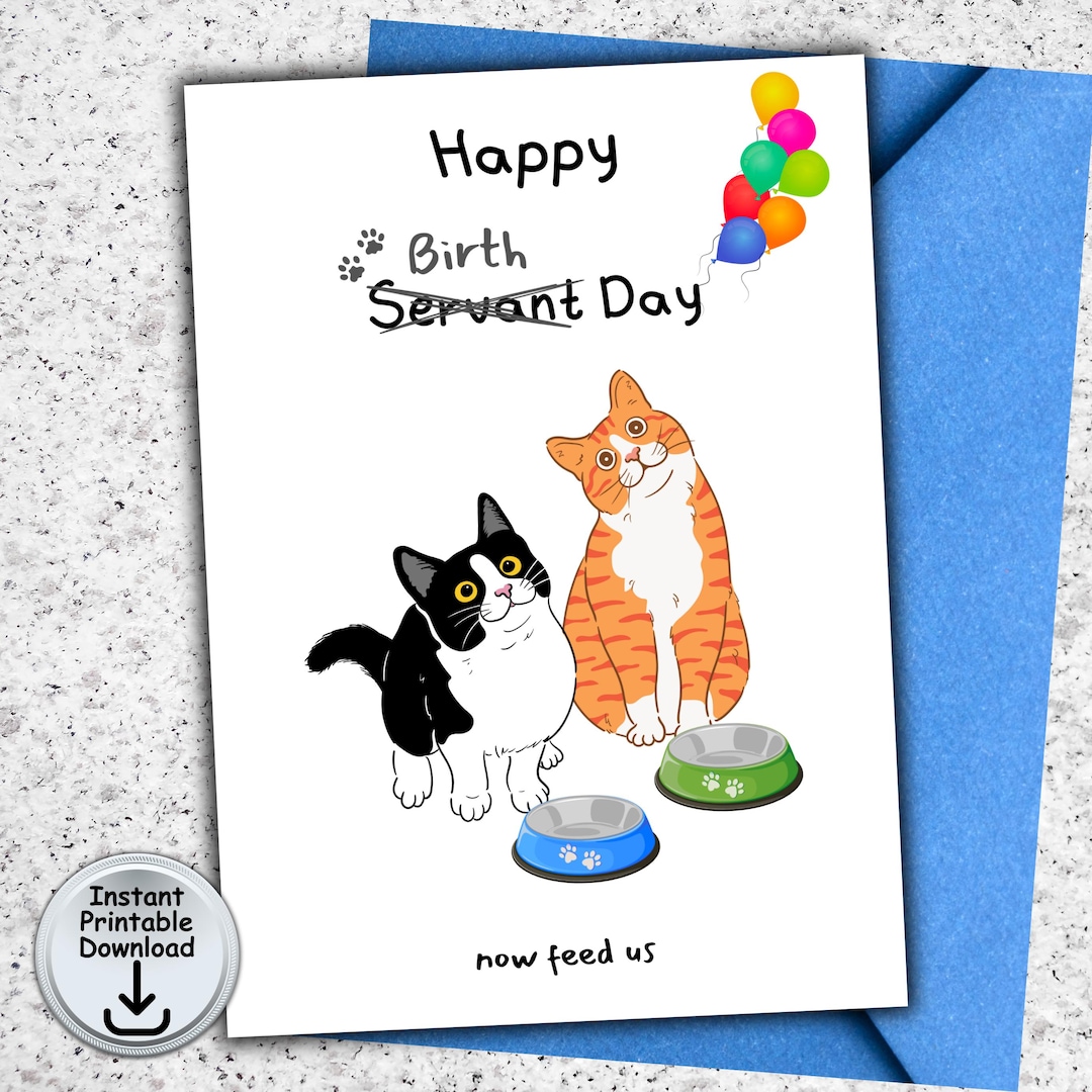 Funny Cat Birthday Card for Cat Mom or Cat Dad From Fur Baby for Cat ...