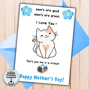 Carte de fête des mères pour une maman chat, carte maman chat, carte pour amoureux des chats, carte chat drôle, porte-cartes cadeau ou argent, téléchargement numérique imprimable