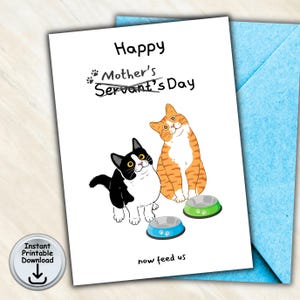 Muttertags-Katzenkarte für eine Katzenmama, Pelz-Baby-Karte, Katzenliebhaber-Karte, lustige Katzenkarte, druckbarer DIGITALER DOWNLOAD