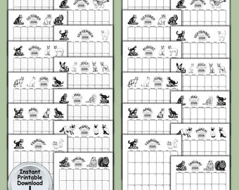Monthly Planner Cat Calendar 2026 for Journal of Cat Lover, Printable DIGITAL DOWNLOAD