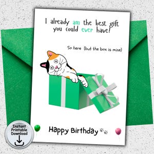 Cartão de aniversário de gato para mãe ou pai de gato, cartão de bebê peludo, cartão para amante de gatos, cartão engraçado de gato, porta-dinheiro ou cartão-presente, para impressão, DOWNLOAD DIGITAL