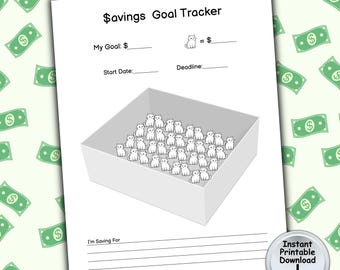 Savings Challenge Tracker, Box of Cats Sinking Fund for Cat Lover Budget Planner, Printable DIGITAL DOWNLOAD