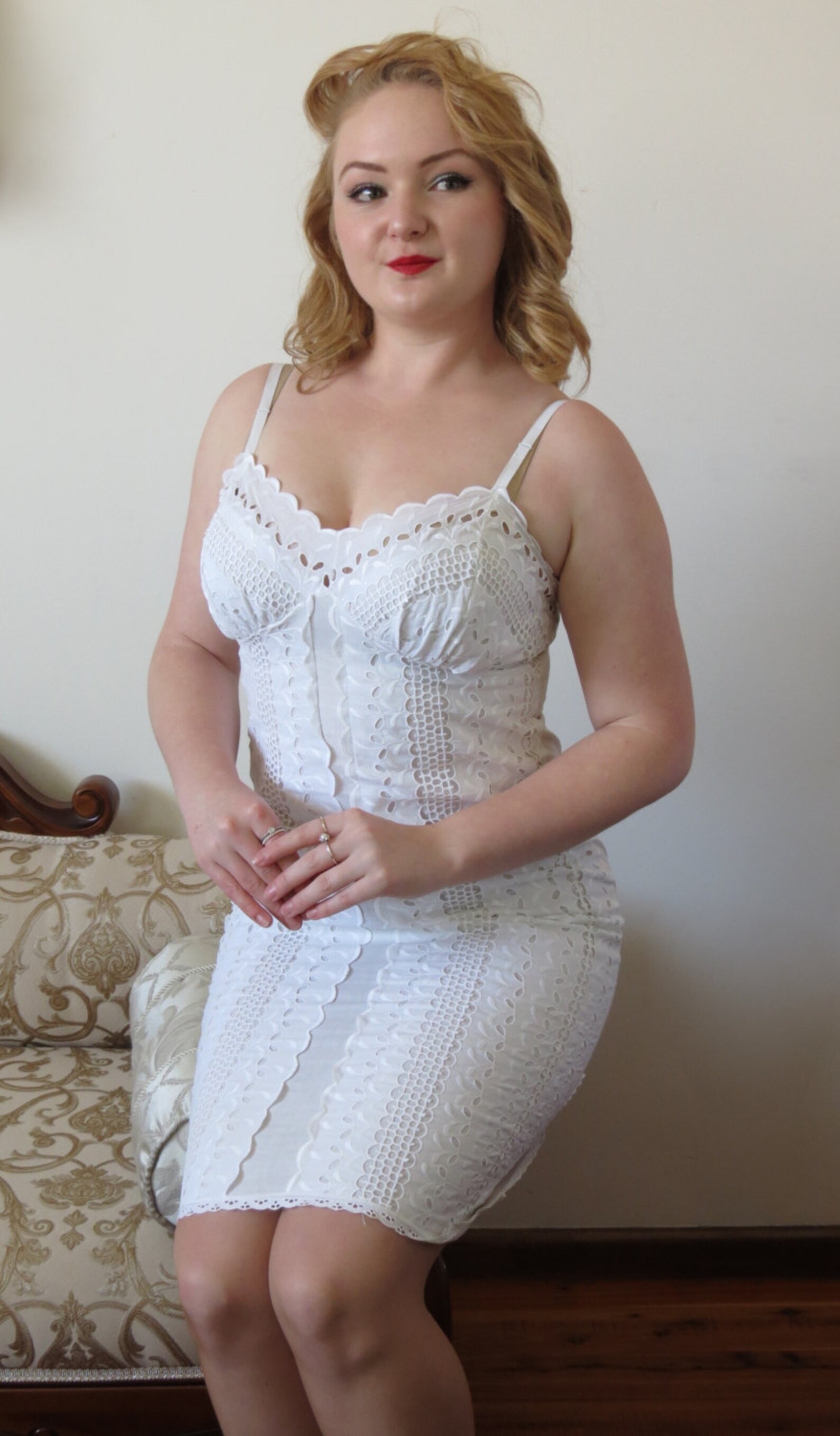 Vintage 1950s Lyn Maid White Cotton Lace Sexy Nightie Lingerie Etsy